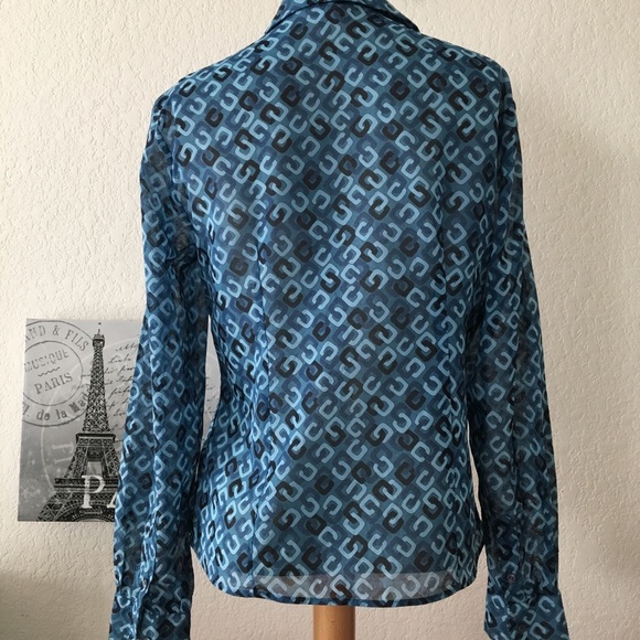 Michael Kors Long Sleeve Sheer Blouse Size Medium - Picture 2 of 6